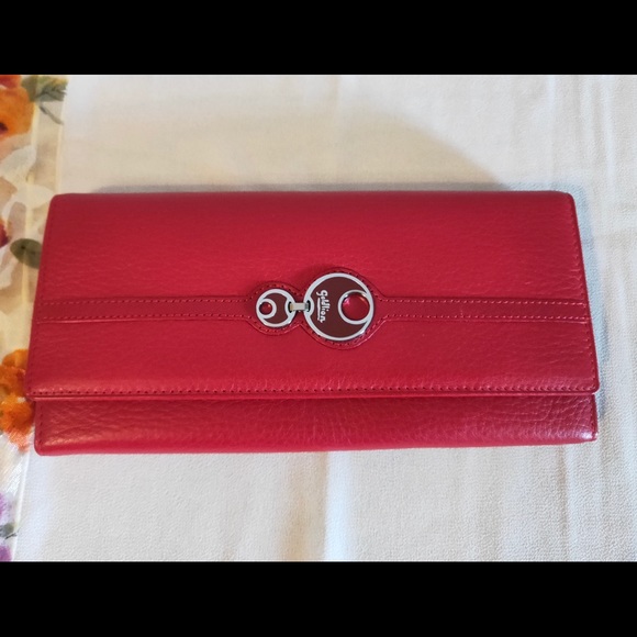 NWT Genuine Leather Red Long Wallet with Box and Dust Bag - Picture 7 of 17